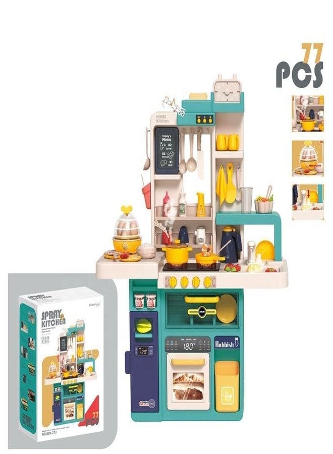 GIPTOC 77 Pcs Kids Kitchen Play Set - Premium Plastic Cooking Utensils with Light & Accessories | Pretend Play House Kitchen Toy for Boys & Girls Ages 3-6 | Best Birthday & Christmas Gift - Image 5